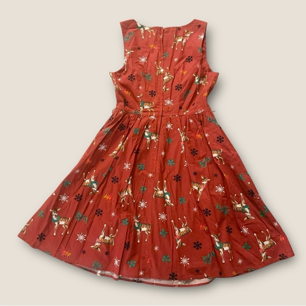 ModCloth Reindeer Christmas Cheerful Caroling Sleeveless Dress, Size M - Picture 5 of 11